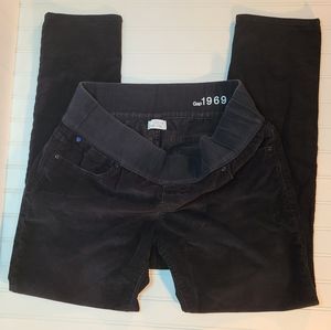GAP Maternity 1969 Black Corduroy Always Skinny Pants size 32/14r